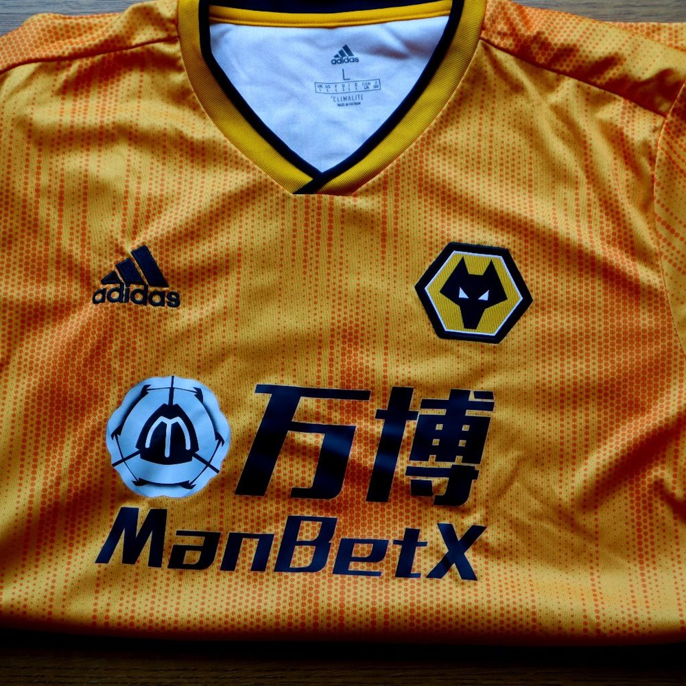 EPL Wolverhampton Wanderers Wolves Football Soccer Jersey Shirt Men's Large